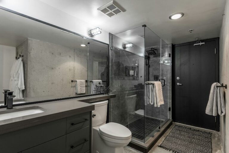 bathroom with grey color