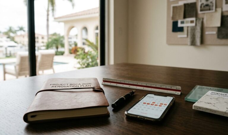 Boca-Raton-homeowners-organized-planning-desk