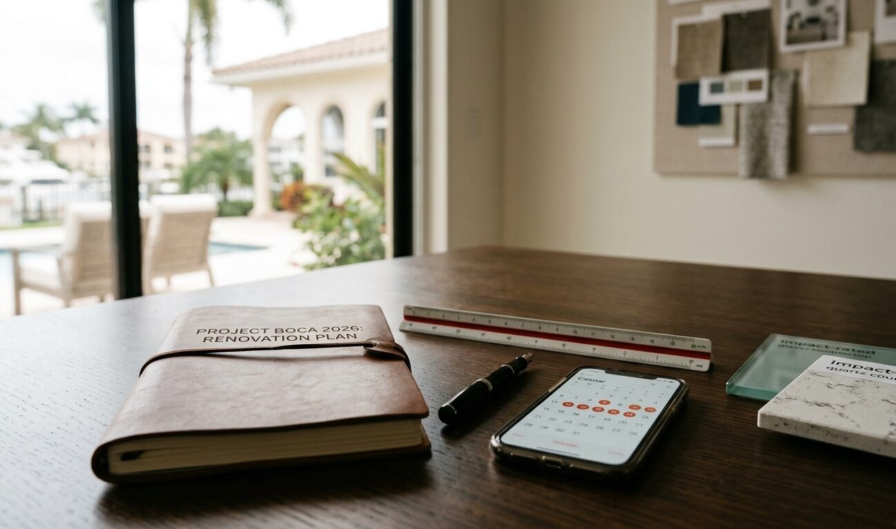 Boca-Raton-homeowners-organized-planning-desk