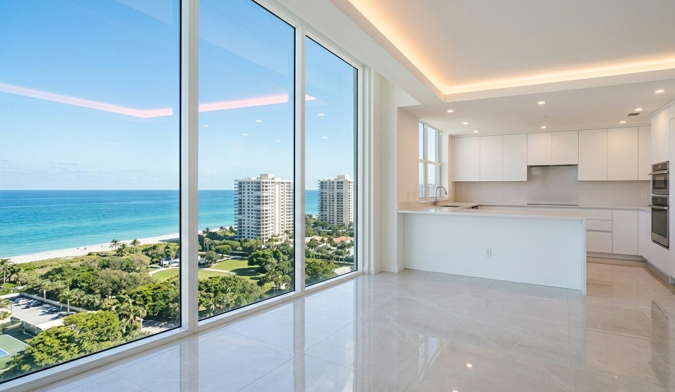 Modern coastal condo remodel in Boca Raton, FL
