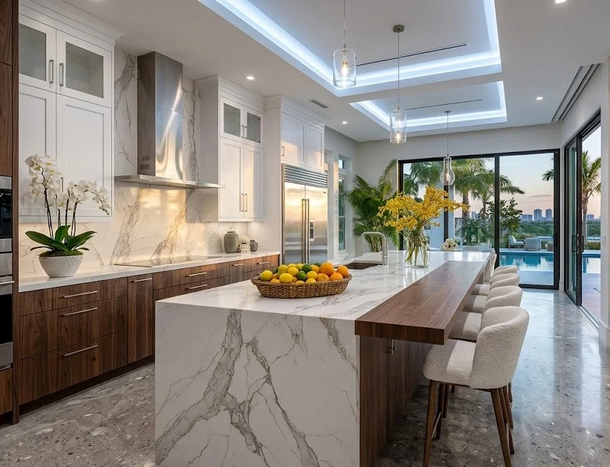 Luxury modern kitchen remodel completed in Boca Raton, FL