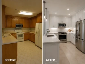 Kitchen remodeling transformation before and after in Boca Raton FL