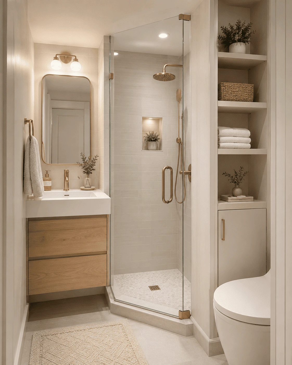 Small bathroom made more functional with a tub to shower conversion