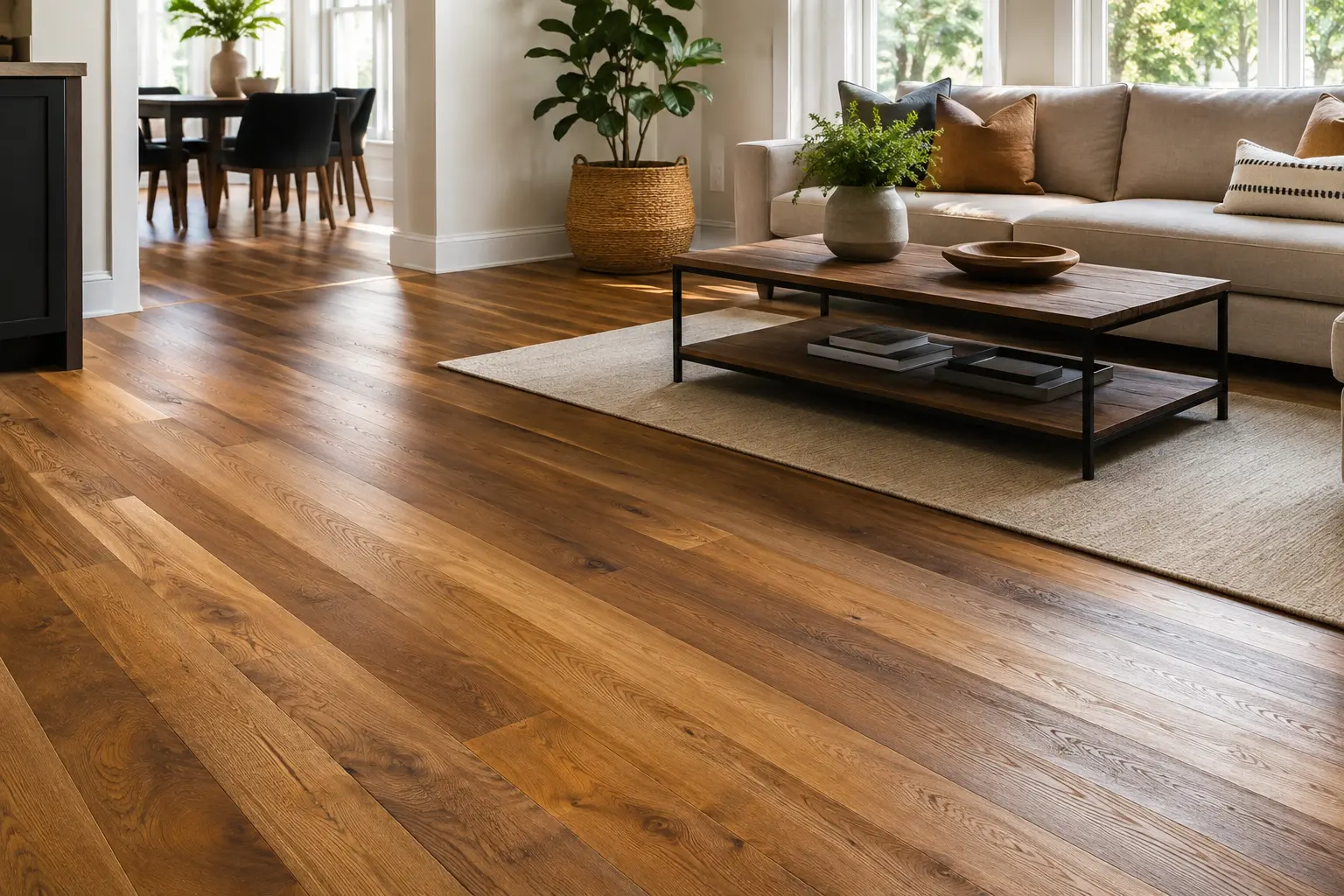Engineered hardwood flooring installation in a Boca Raton home
